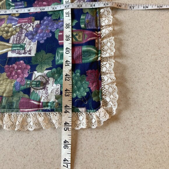 Buffet Scarf Table Runner Reversible Patterns Wine Bottles, Grapes & Leaves - Picture 16 of 16